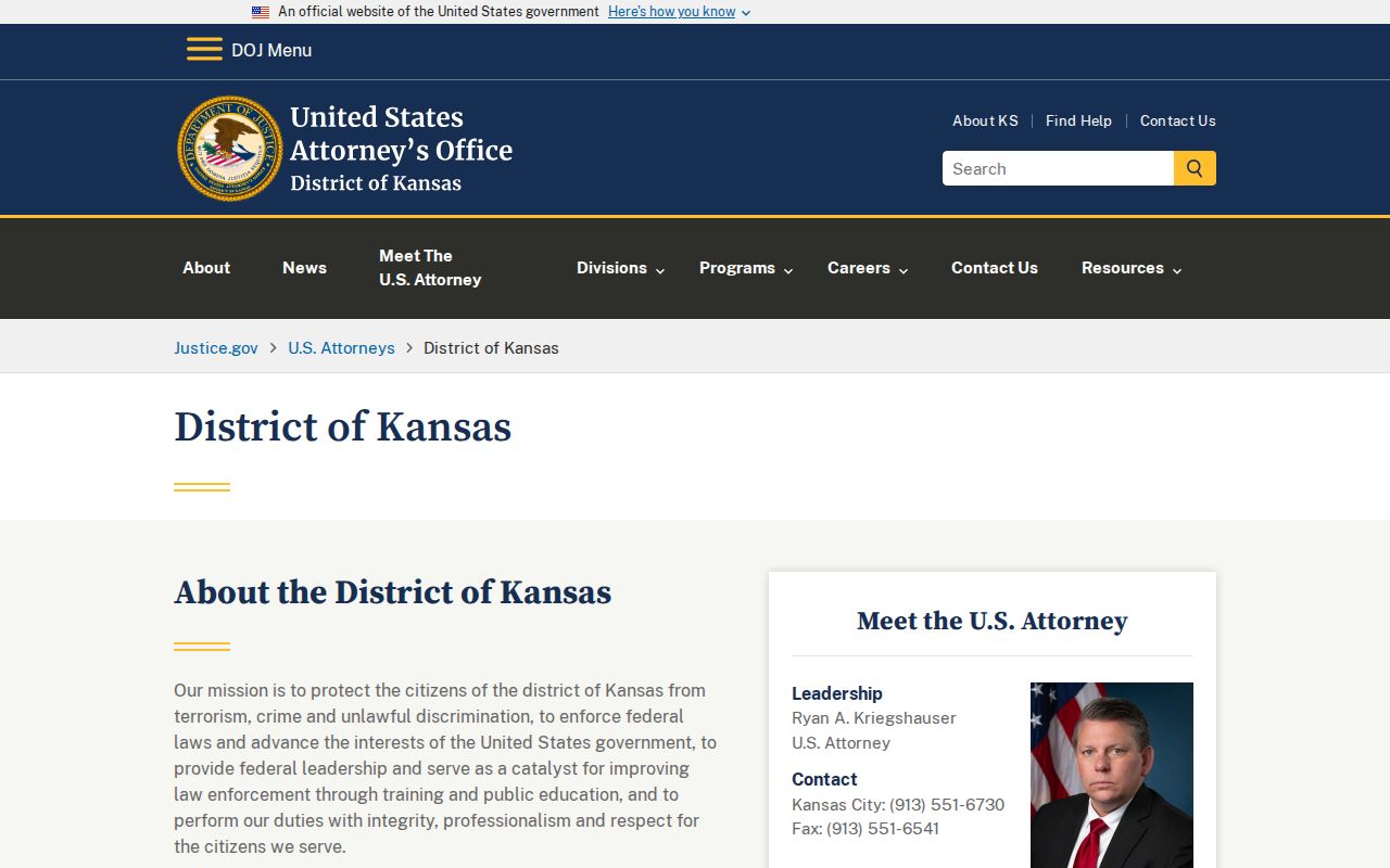 Kansas arrest records and federal court charges U.S. Attorney source