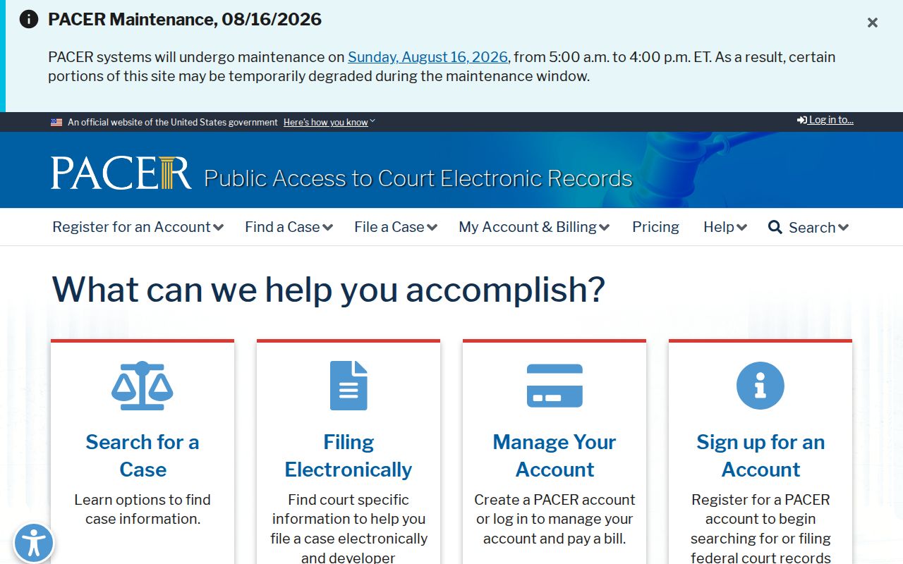 Kansas federal court dockets official PACER search